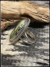 Load image into Gallery viewer, Sterling silver and turquoise ring with an adjustable band
