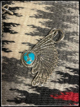 Load image into Gallery viewer, Del Arviso (stye B) turquoise tufa cast pendant of a chief/headdress
