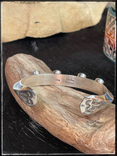 Load image into Gallery viewer, Landon Secatero, Navajo silversmith. Sterling silver and turquoise, carinated cuff.
