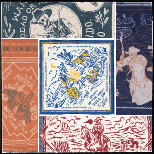 Sendero Provision Co. - Spirit of the West bandanas. A collection  of 5 designs