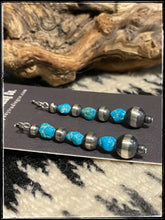 Load image into Gallery viewer, Sterling silver &quot;Pearl&quot; bead and turquoise earrings
