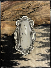 Load image into Gallery viewer, Ray Caladitto, sterling silver and white buffalo ring
