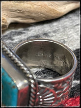 Load image into Gallery viewer, Sunshine Reeves, sterling silver and turquoise ring - hallmark
