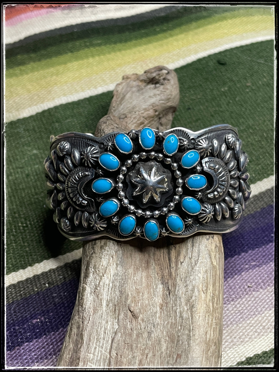 Darryl Becenti Sleeping Beauty turquoise and sterling silver cuff