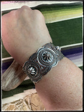 Load image into Gallery viewer, Delayne Reeves sterling silver bump out stamped cuff
