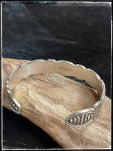 Load image into Gallery viewer, Arnold Blackgoat sterling silver, hand stamped, stacker cuff - hallmark

