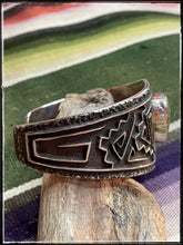 Load image into Gallery viewer, Del Arviso sterling silver and turquoise tufa cast cuff
