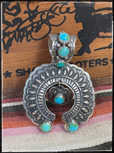 Load image into Gallery viewer, Darryl Becenti turquoise and sterling silver Naja pendant

