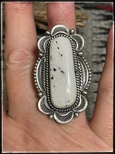 Load image into Gallery viewer, Ray Caladitto, sterling silver and white buffalo ring

