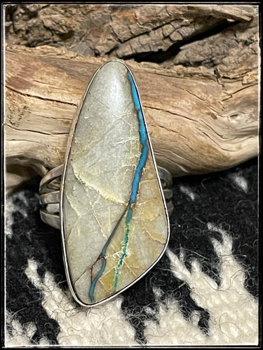 Rosella Paxson sterling silver and Ribbon turquoise ring