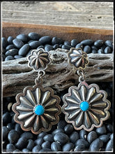 Load image into Gallery viewer, sterling silver post style concho earrings navajo made Stacey Gishal
