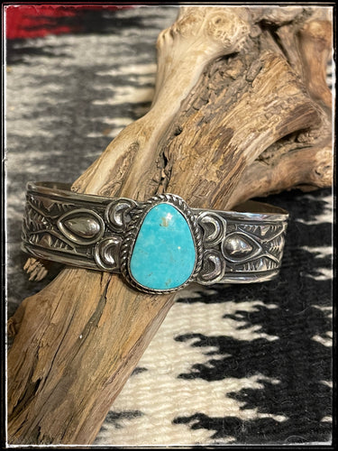 Freddie Maloney sterling silver and turquoise cuff