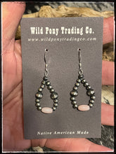 Load image into Gallery viewer, Sterling silver beads with pink Peruvian pearl accents on French wires
