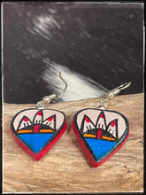 Load image into Gallery viewer, Benny Chinana, Jemez Pueblo - hand painted clay pottery earrings
