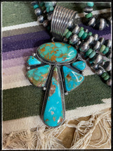 Load image into Gallery viewer, LaRose Ganadonegro Royston turquoise and sterling silver pendant, 5 strand necklace and earring set
