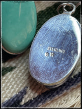 Load image into Gallery viewer, Shirley Henry sterling silver and turquoise earrings - hallmark
