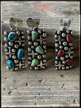 Load image into Gallery viewer, Chimney Butte cross and dot pendants with stones
