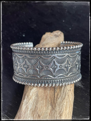 Ben Jimenez sterling silver stamped cuff