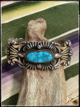 Load image into Gallery viewer, Derrick Gordon sterling silver and turquoise cuff
