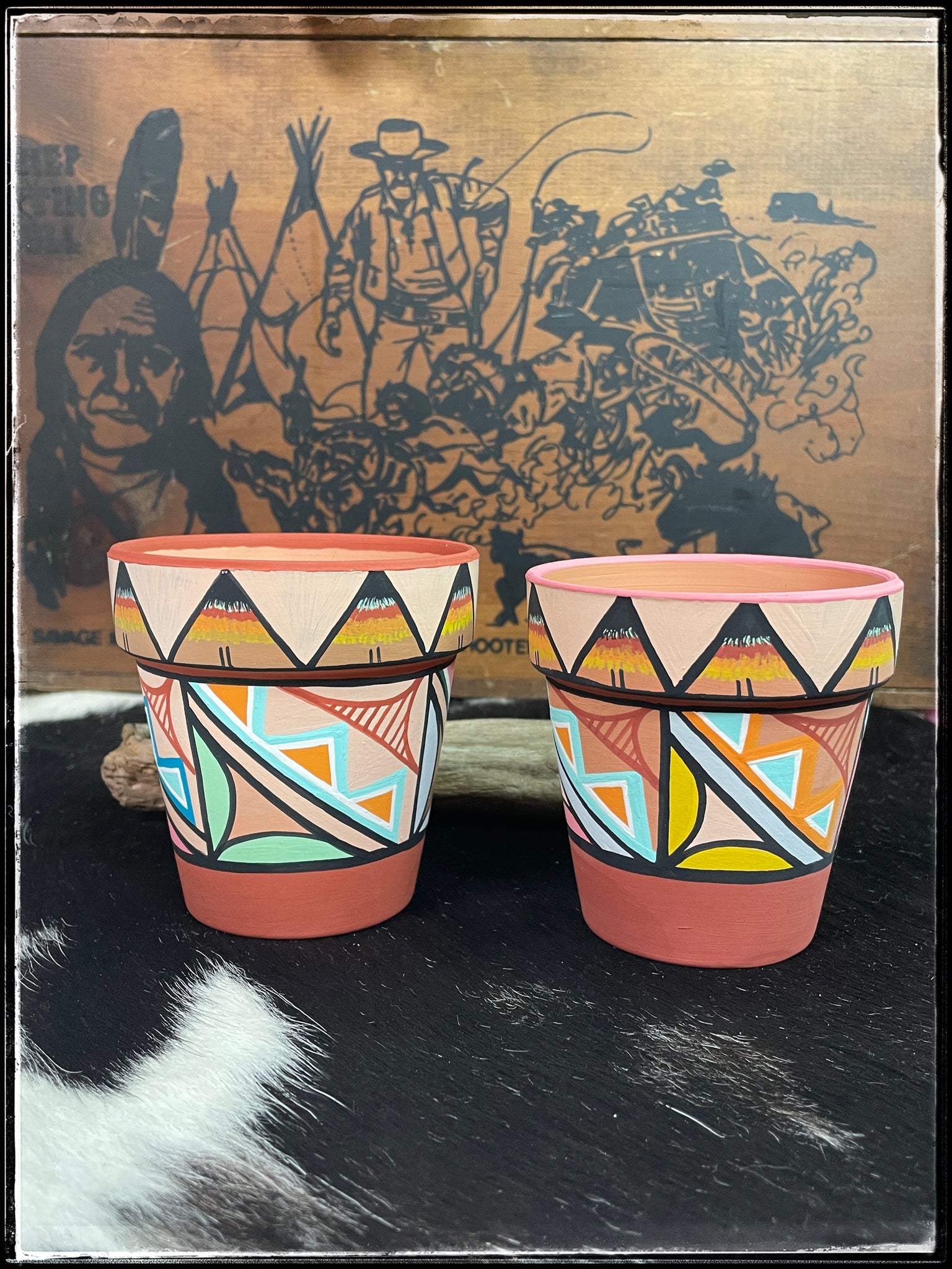 hand painted terracotta plant pots Joseph Chinana Medium Hand Painted Terra Cotta Planter