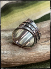 Load image into Gallery viewer, Kevin Yazzie Tufa cast sterling silver shield ring - hallmark
