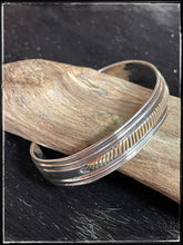 Load image into Gallery viewer, Sunshine Reeves sterling silver and 14K thin line stack cuff
