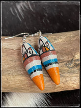 Load image into Gallery viewer, Benny Chinana Jemez Pueblo artist, hand painted clay earrings
