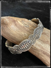 Load image into Gallery viewer, Arnold Blackgoat sterling silver, hand stamped, stacker cuff
