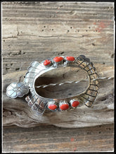 Load image into Gallery viewer, Joann Silver sterling silver and coral hair pin.
