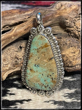 Load image into Gallery viewer, Bernice Bonnie, sterling silver and turquoise pendant

