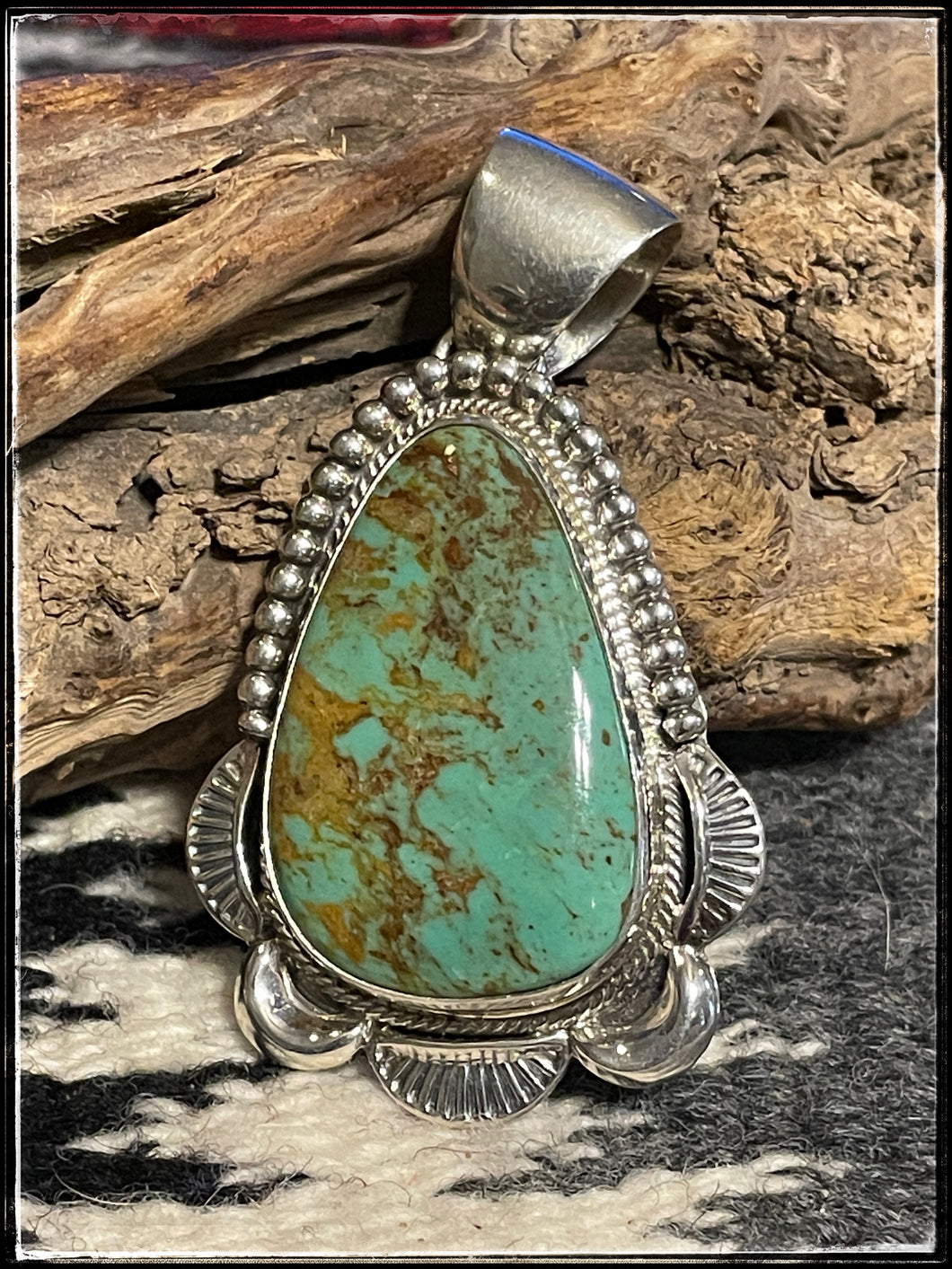 Alice McShirley, sterling silver and turquoise pendant