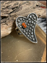 Load image into Gallery viewer, Del Arviso, sterling silver and coral tufa cast ring
