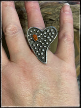 Load image into Gallery viewer, Del Arviso, sterling silver and coral tufa cast ring
