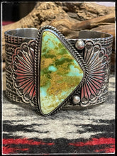 Load image into Gallery viewer, Sunshine Reeves, sterling silver and turquoise cuff
