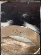 Load image into Gallery viewer, Adrian Reeves Long stamped sterling silver cuff - hallmark
